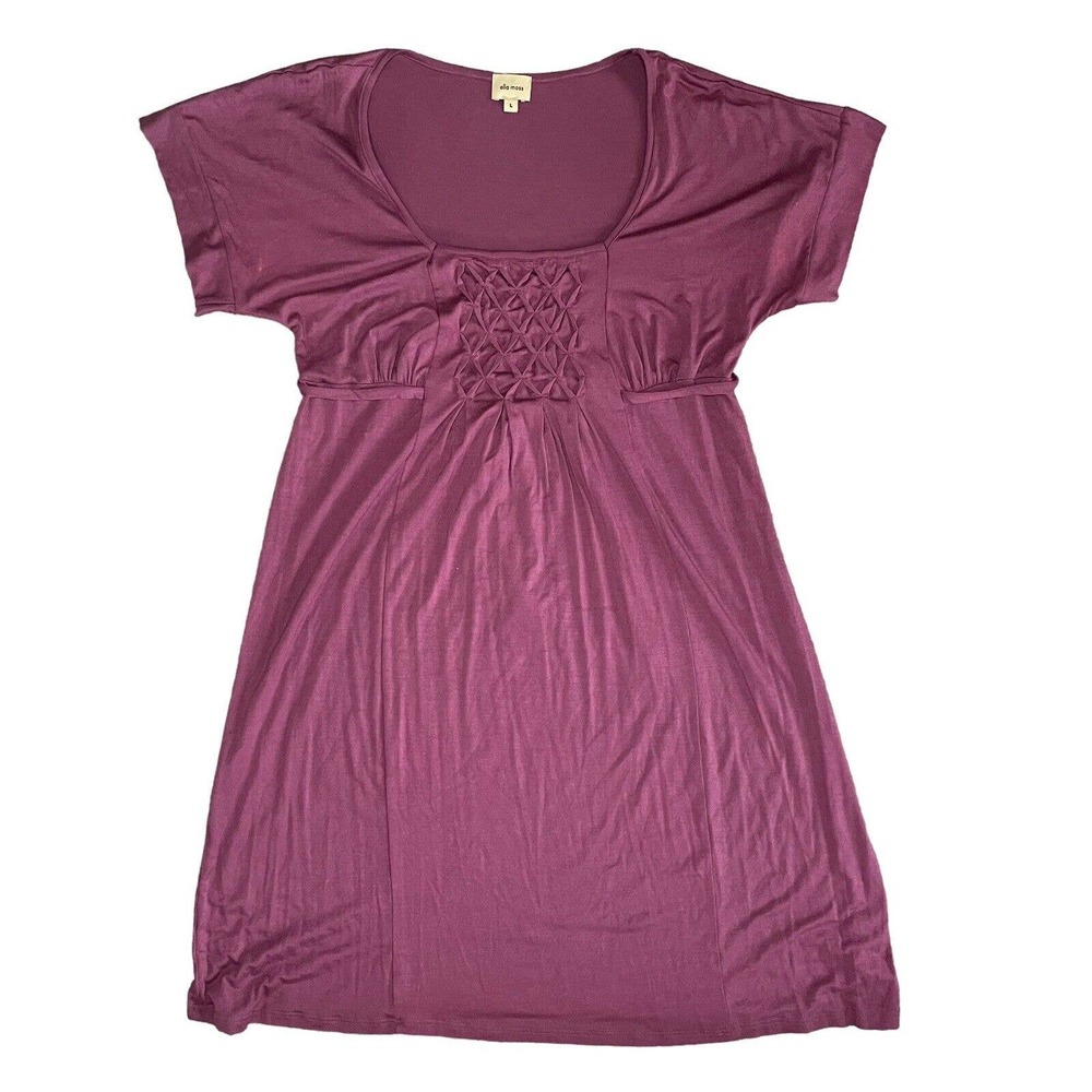 Ella Moss Purple Mini Dress Womens Size Large With Tie Back